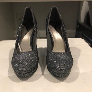 Sparkly silver heels